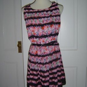 ATMOSPHERE FOR PRIMARK BLACK FLORAL CHIFFON SKATER DRESS 8